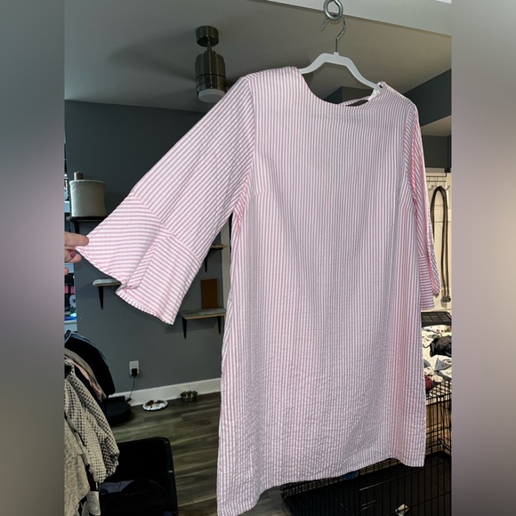 NWT Pink seersucker dress size large - Picture 3 of 5